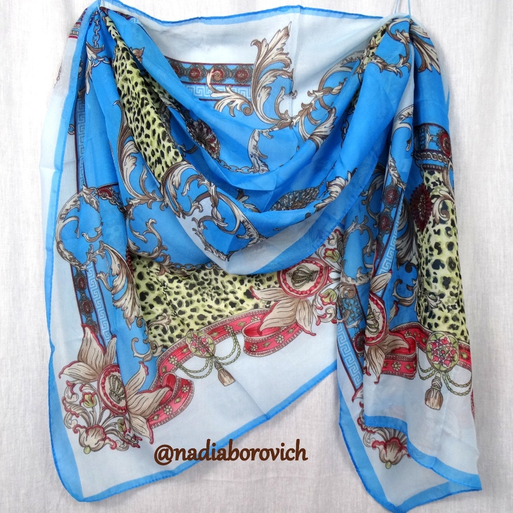 Chiffon Royal Print Scarf Shawl Wrap